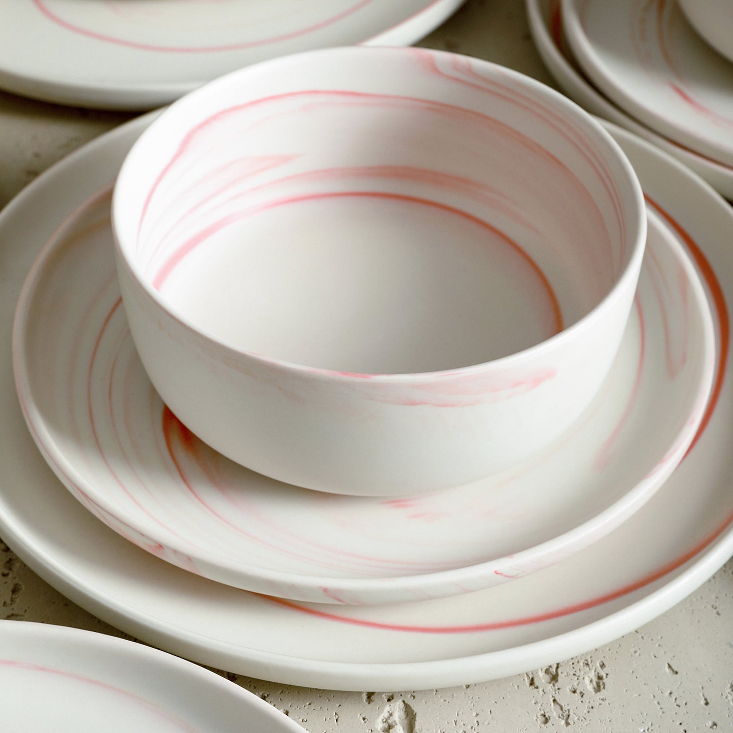 Brighton Porcelain Dinnerware Set - Pink
