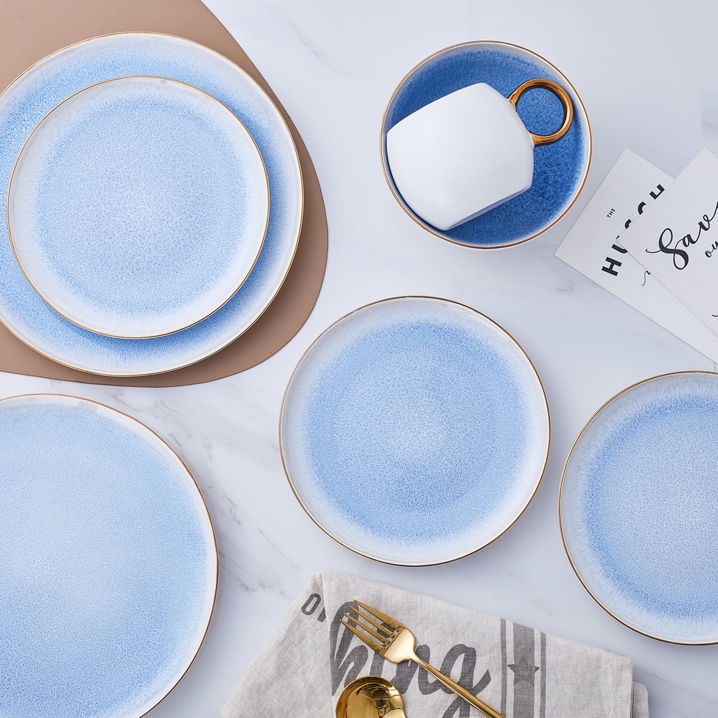 Josephine Porcelain Salad Plate - Blue