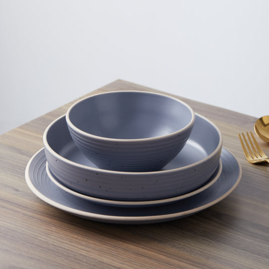 Lauren Stoneware Dinnerware Set - Light Gray