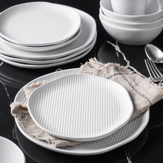 Abigail Stoneware Dinnerware Set - White