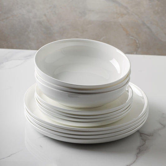 Gabrielle Bone China Dinnerware Set - White And Gold