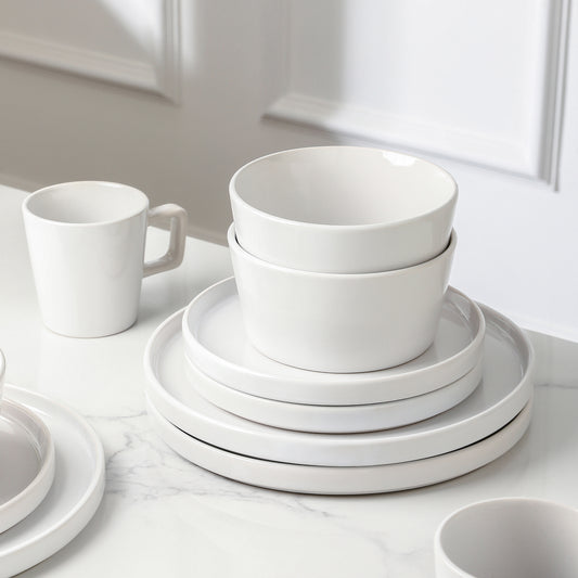 Celina Stoneware Dinnerware Set - White