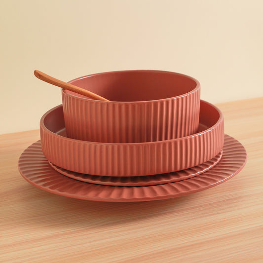 Lusso Stoneware Dinnerware Set - Redwood