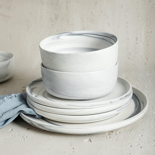 Brighton Porcelain Dinnerware Set - Gray