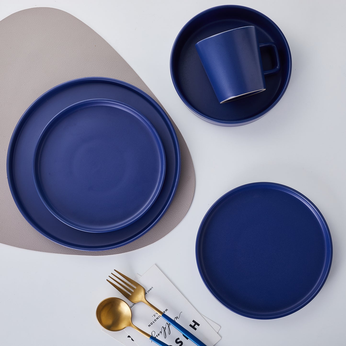 Cleo Stoneware Dinnerware Set - Blue
