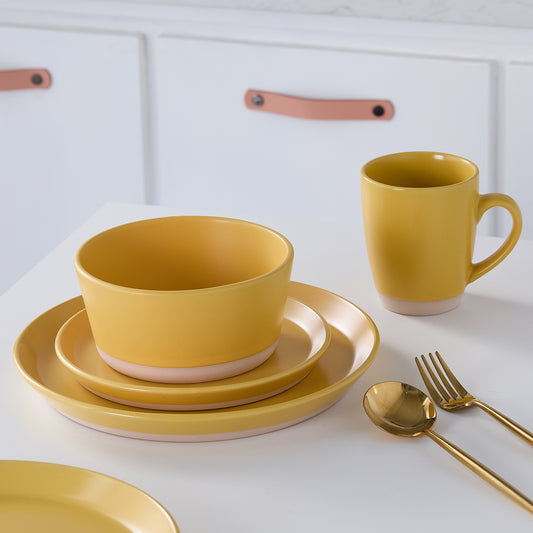 Jules Stoneware Dinnerware Set - Yellow