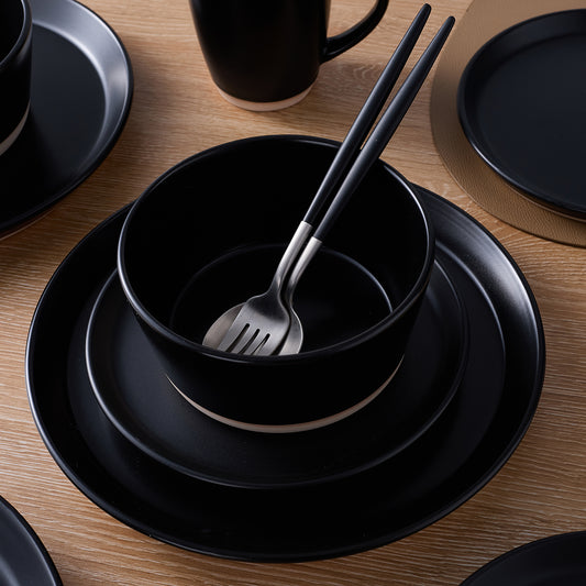Jules Stoneware Dinnerware Set - Black