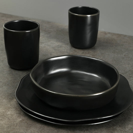 Hekonda Stoneware Dinnerware Set - Black