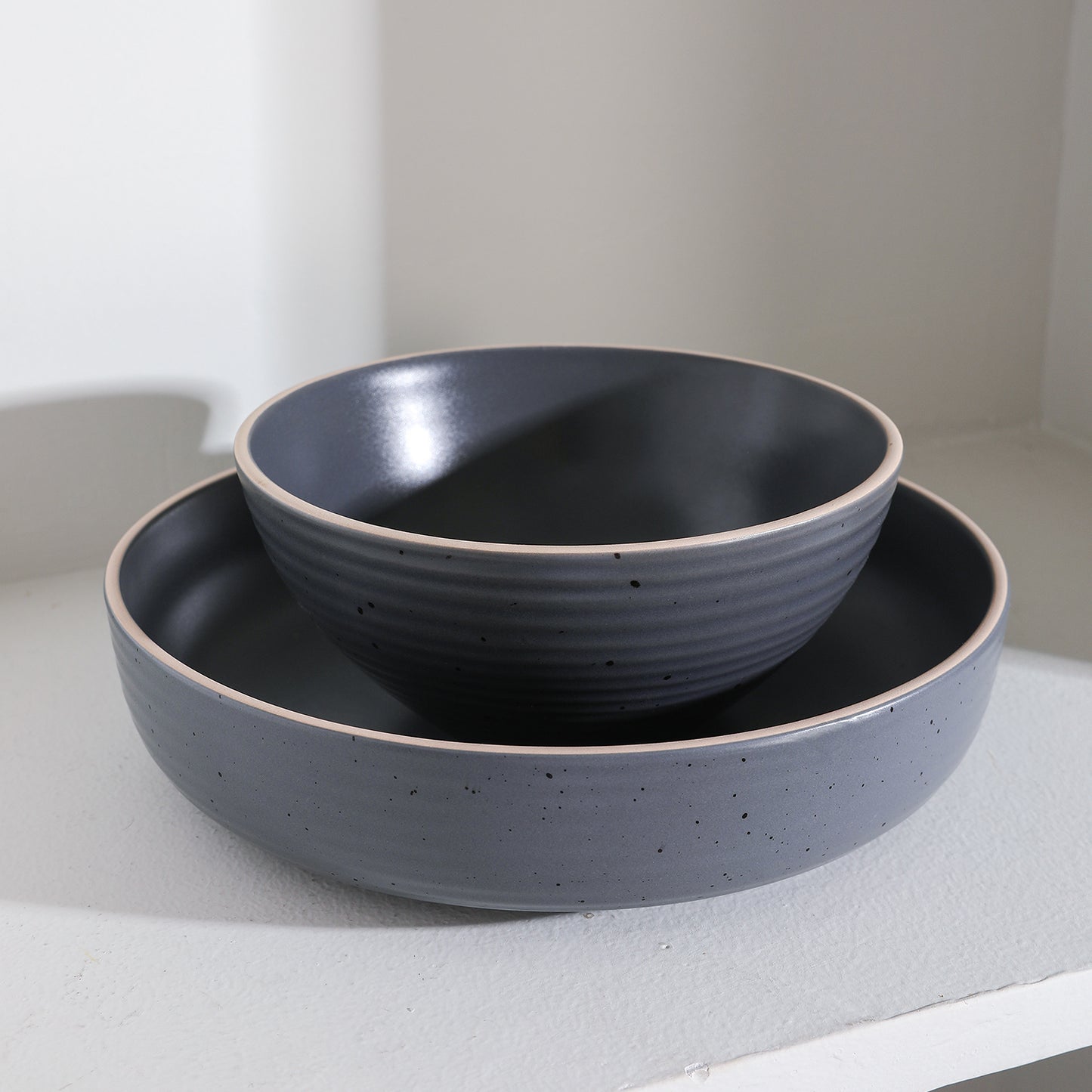 Lauren Stoneware Dinnerware Set - Charcoal