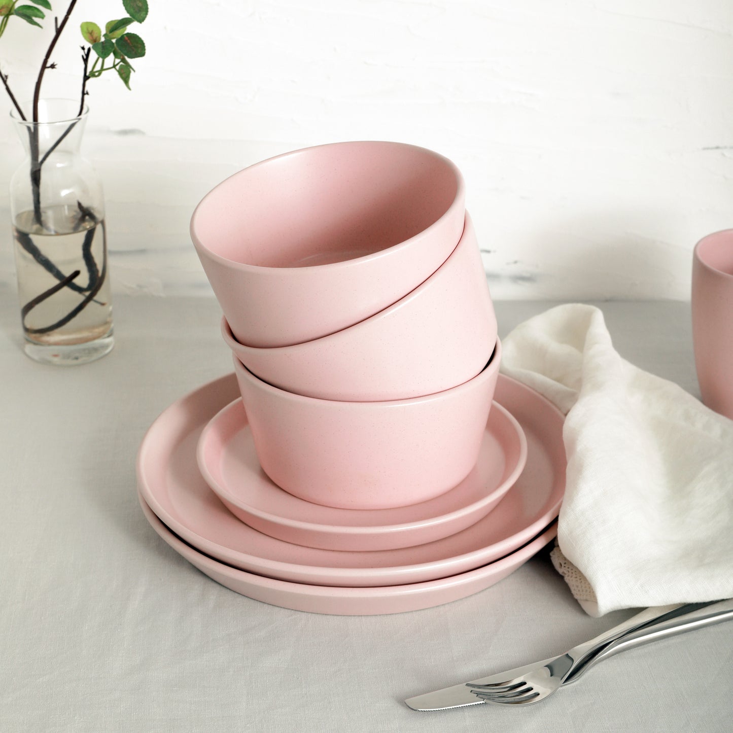 Albie Stoneware Dinnerware Set - Pink