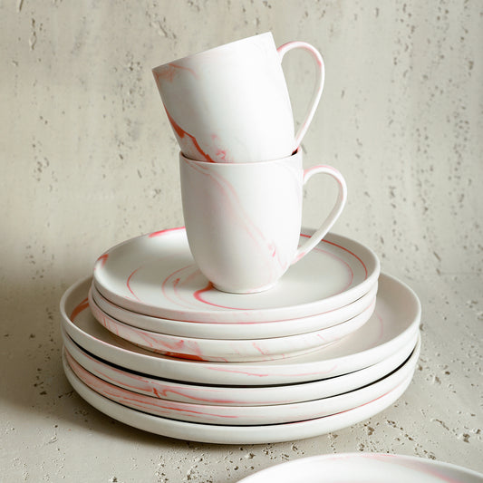 Brighton Porcelain Dinnerware Set - Pink