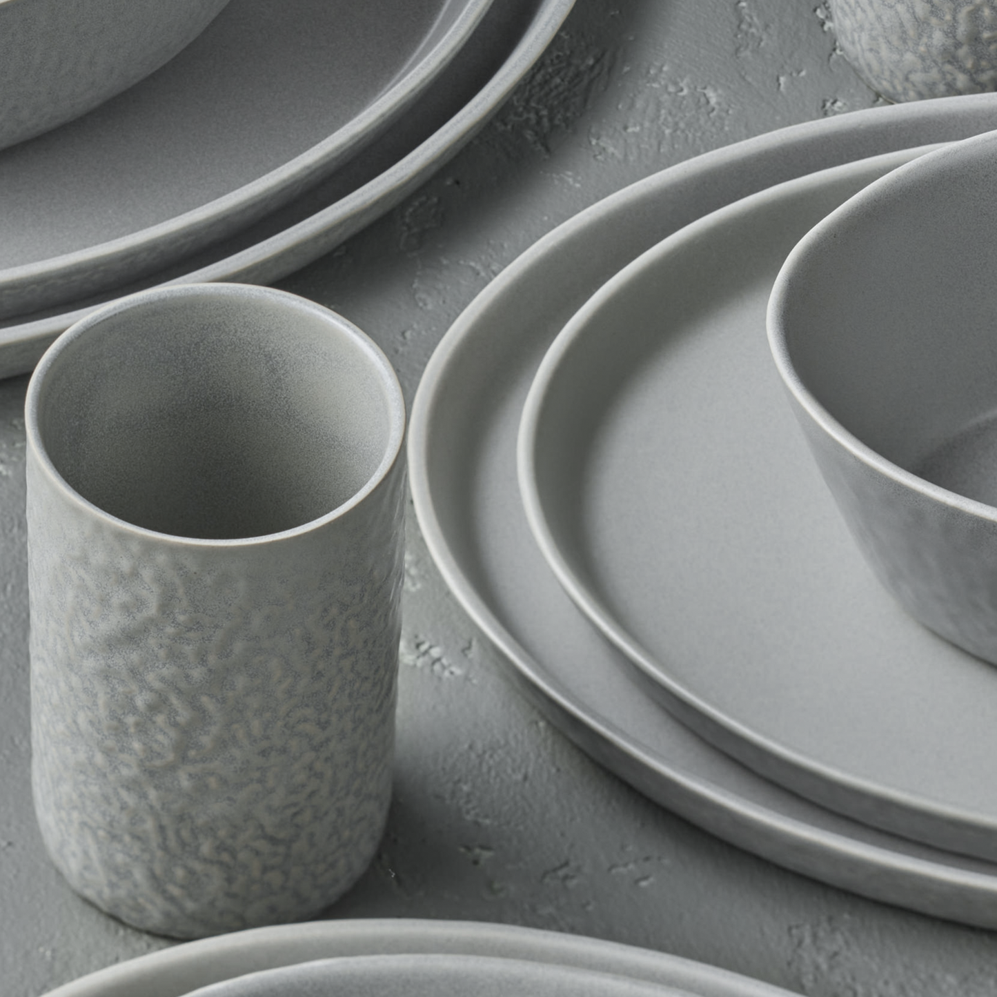 Katachi Stoneware Dinnerware Set - Grey