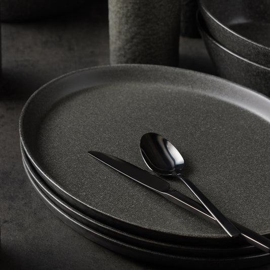 Katachi Stoneware Dinnerware Set - Charcoal