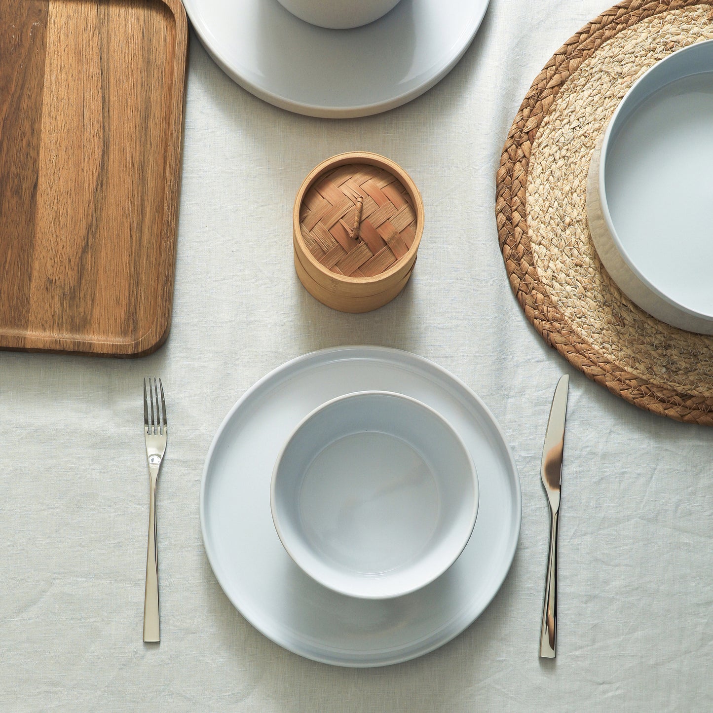 Celina Stoneware Dinnerware Set, Cereal and Dinner Bowls - White