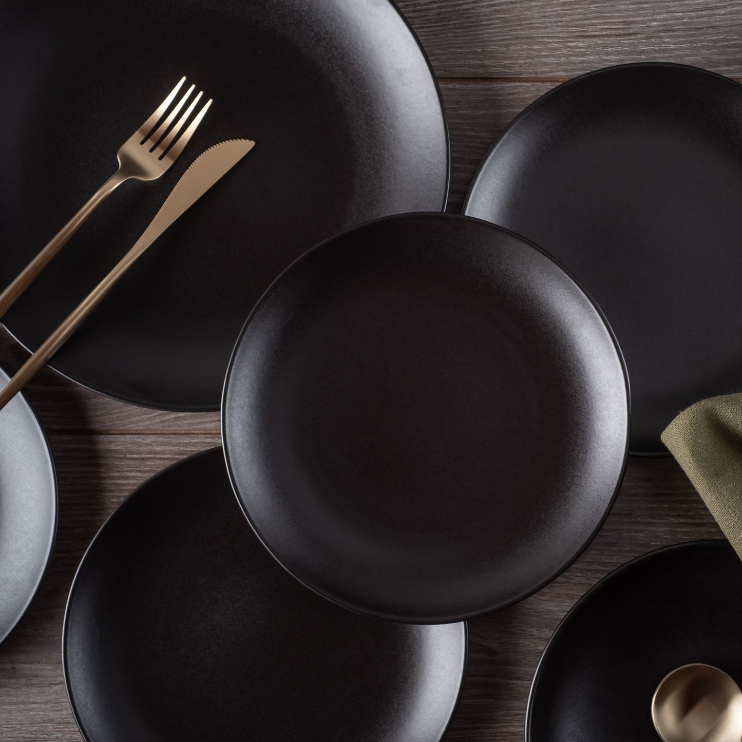 Semplice Stoneware Dinnerware Set - Black Matte
