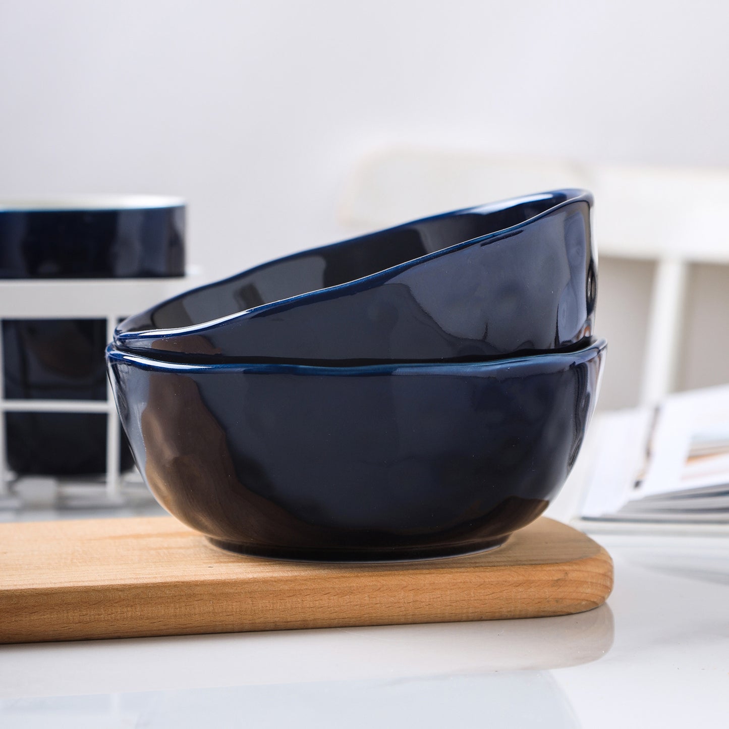 Ivy Porcelain Dinnerware Set - Navy Blue