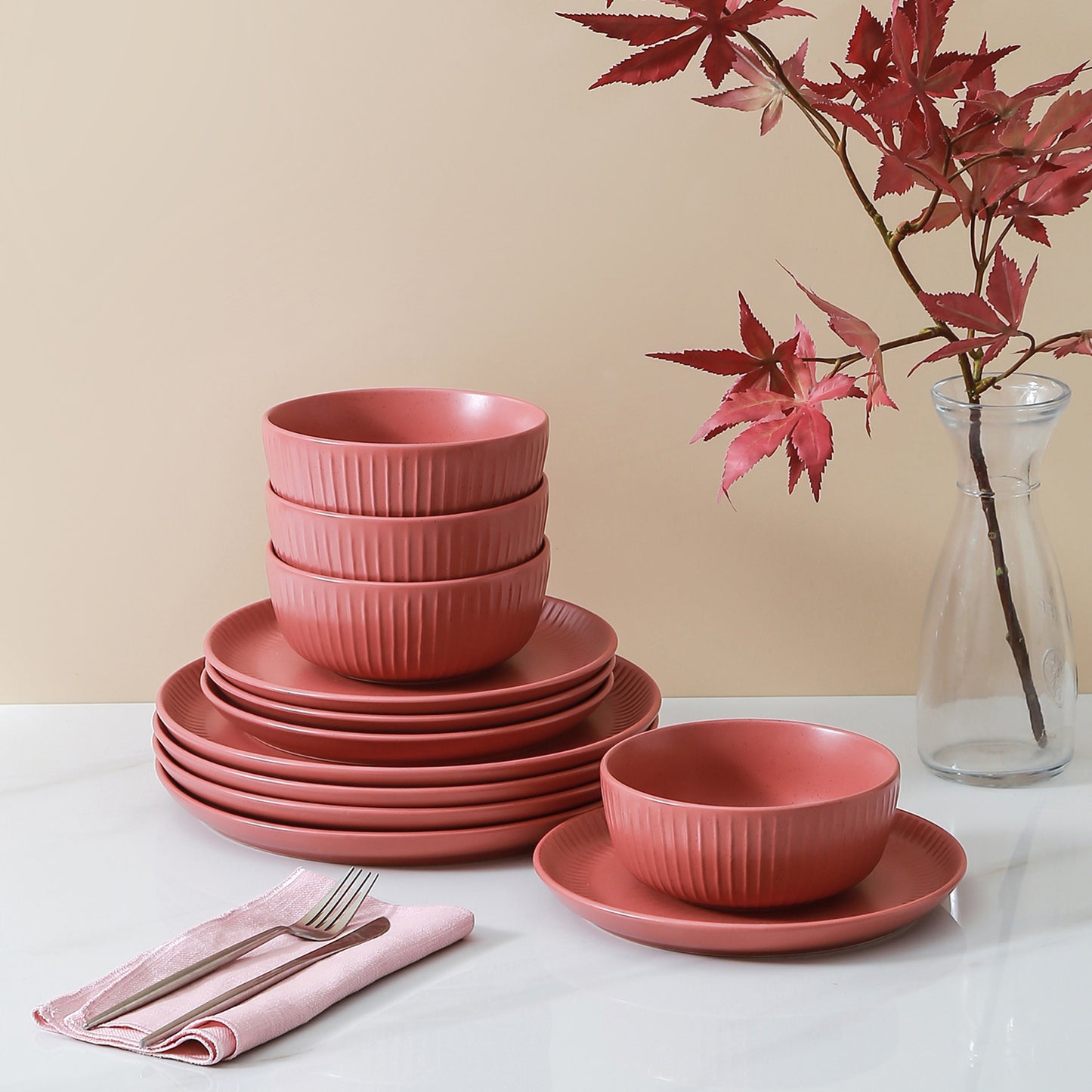 Logan Stoneware Dinnerware Set - Terracotta