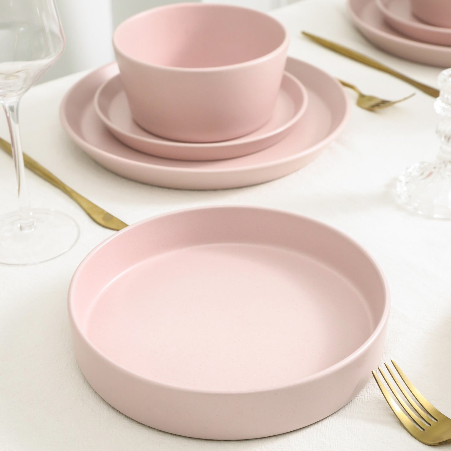 Albie Stoneware  Pasta Bowl - Pink