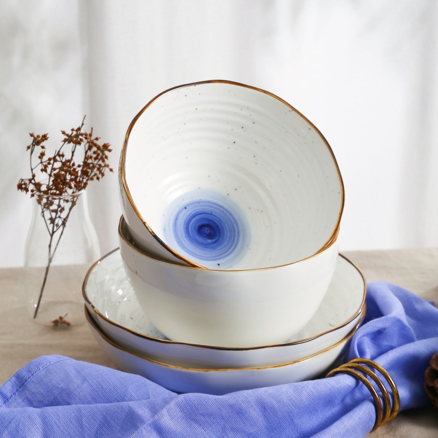 Luma Porcelain Dinnerware Set - Blue