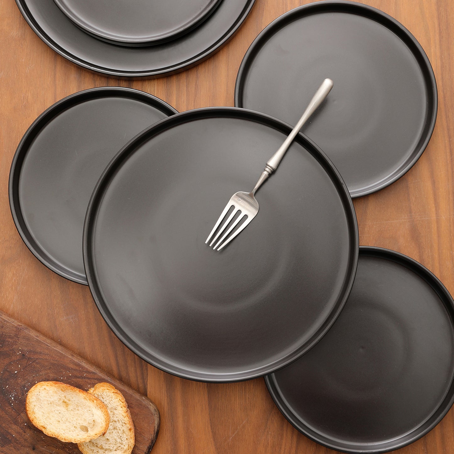 Celina Stoneware Dinnerware Set - 24-Piece - Black Matte