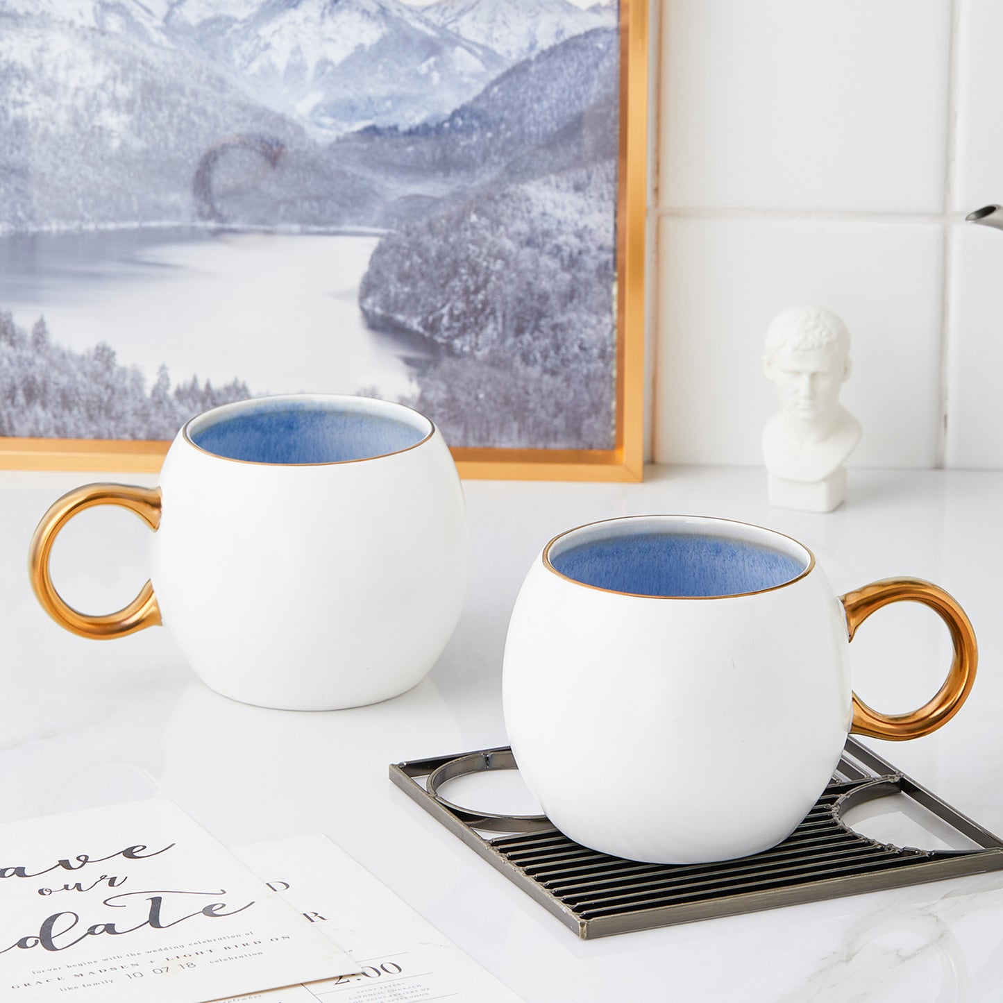 Josephine Porcelain Mug - Blue
