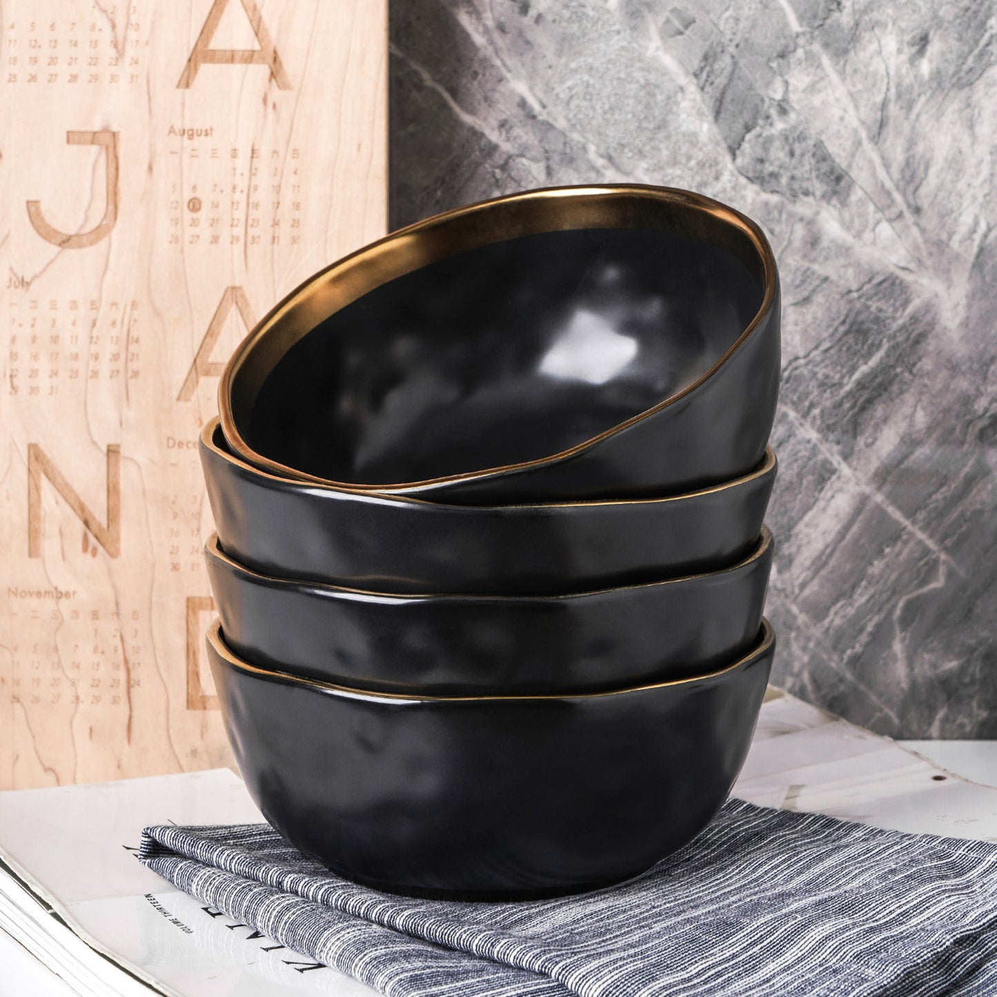 Florian Porcelain Bowl - Black
