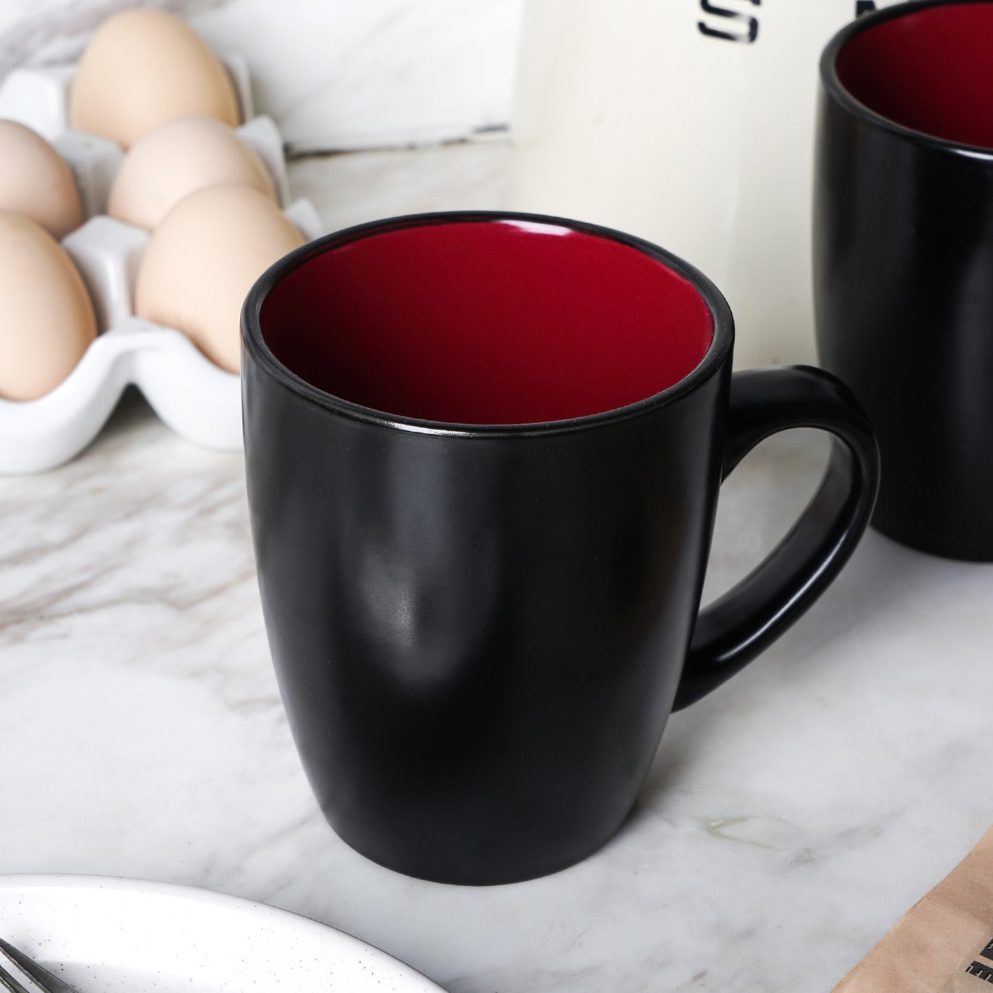 Albie Stoneware Mug - Red And Black