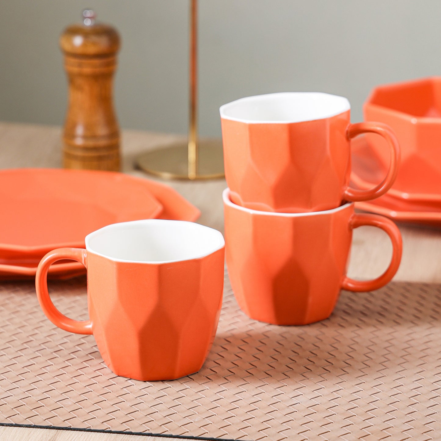 Jamie Porcelain Dinnerware Set - Orange