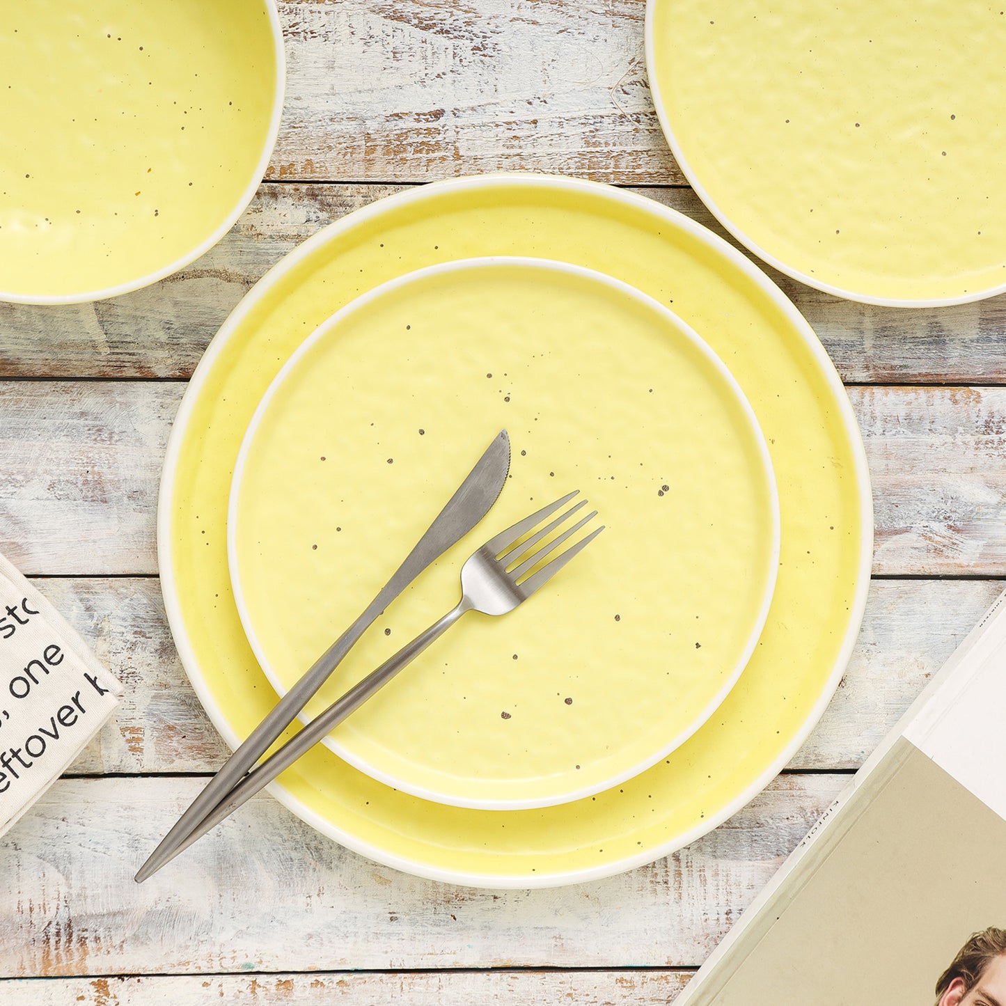 Elena Stoneware Dinner Plate - Yellow