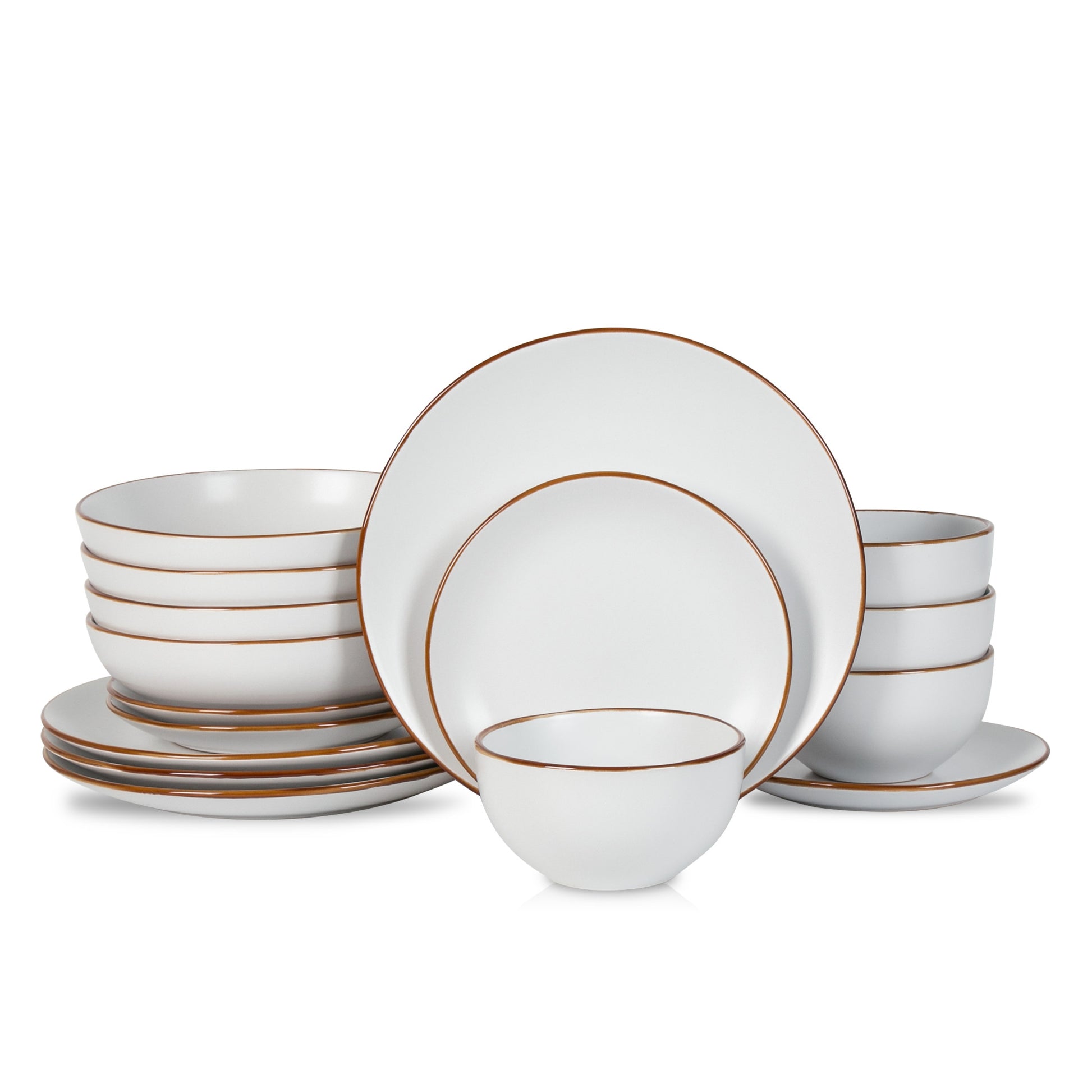 Stone + Lain Brasa Stoneware White Dinnerware Set
