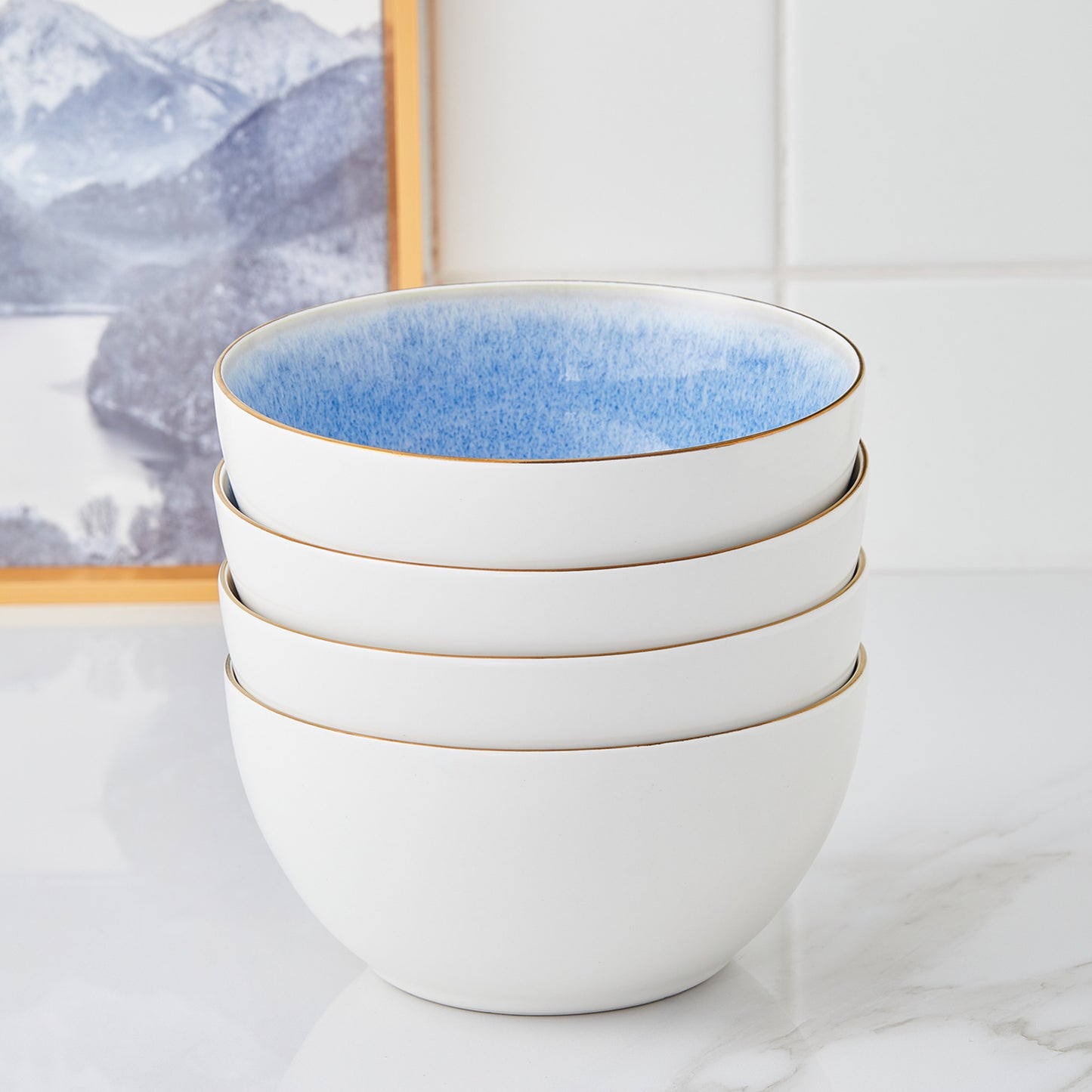 Josephine Porcelain Bowl - Blue