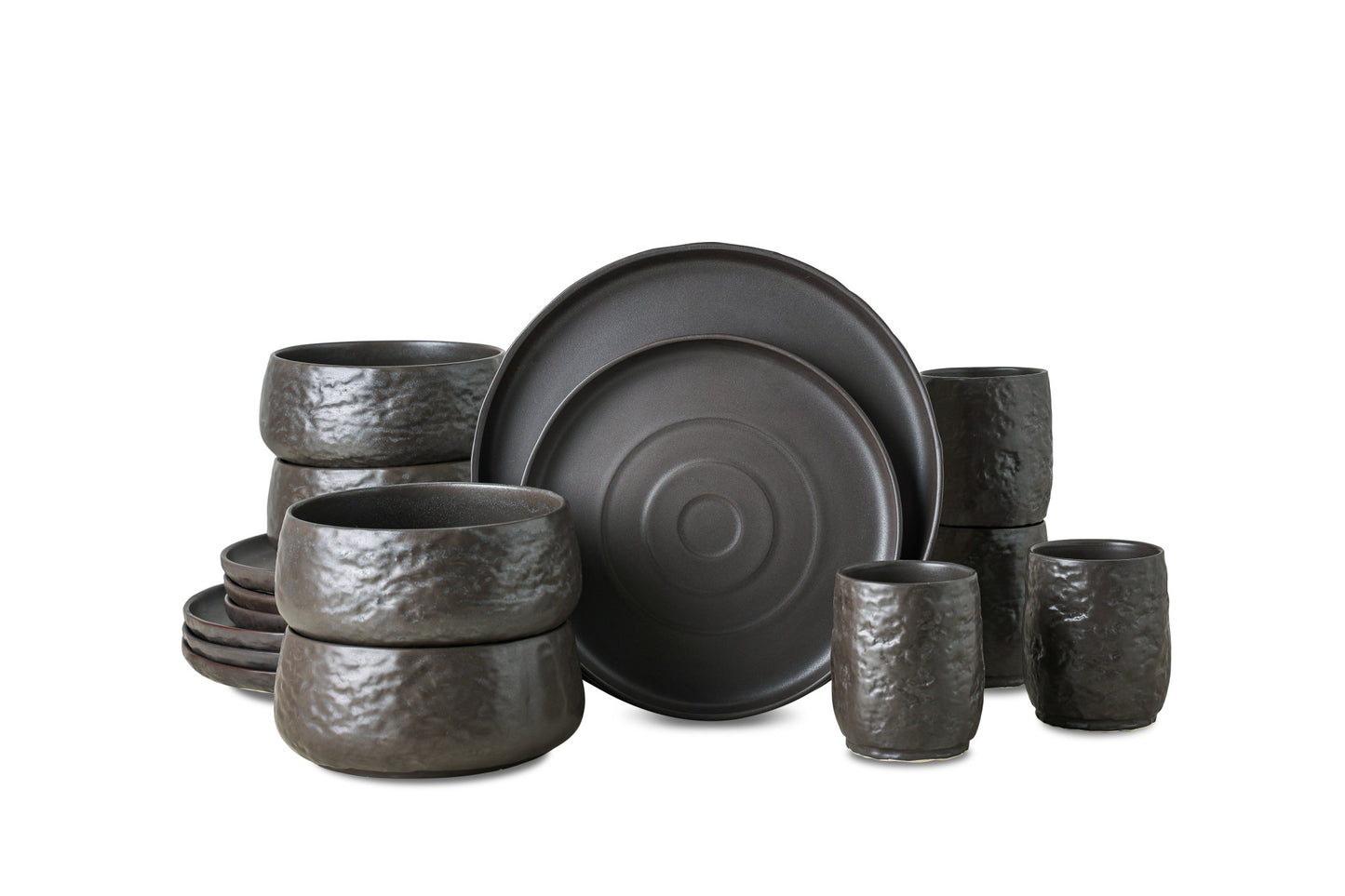 Shosai Stoneware Dinnerware Set - Black